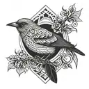 Symmetrical Bird tattoo design idea