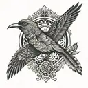 Symmetrical Bird tattoo design idea