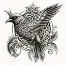 Symmetrical Bird tattoo design idea