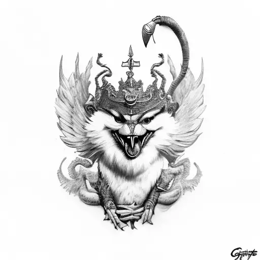 leadership and courgage with griffin tattoo design idea