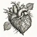 a broken heart growing roots tattoo design idea