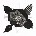 A geometric design incorporating elements that represent your relationship with your girlfriend tattoo design idea