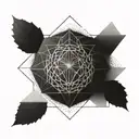 A geometric design incorporating elements that represent your relationship with your girlfriend tattoo design idea