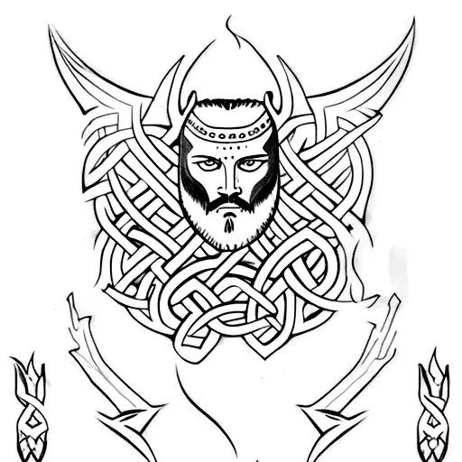 Ragnar Lothbrok themed tattoo on left side chest tattoo design idea