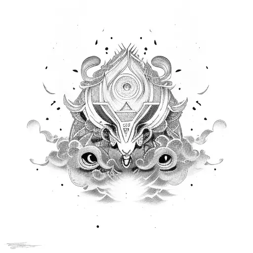 totem mythis clouds tattoo design idea