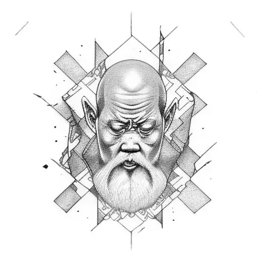 monk kintsugi for shoulder tattoo tattoo design idea