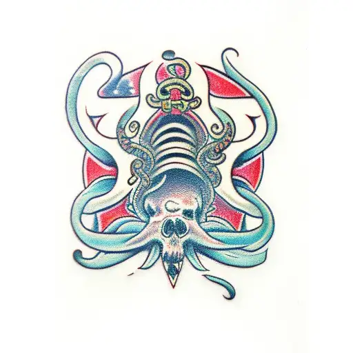 totem shaman tentacle tattoo design idea
