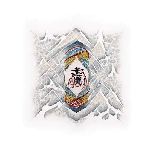 kintsugi totem bandage fog tattoo design idea