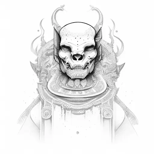  totem monk relax tattoo design idea