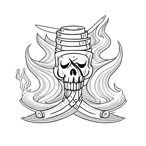 bandages smoke totem tattoo design idea
