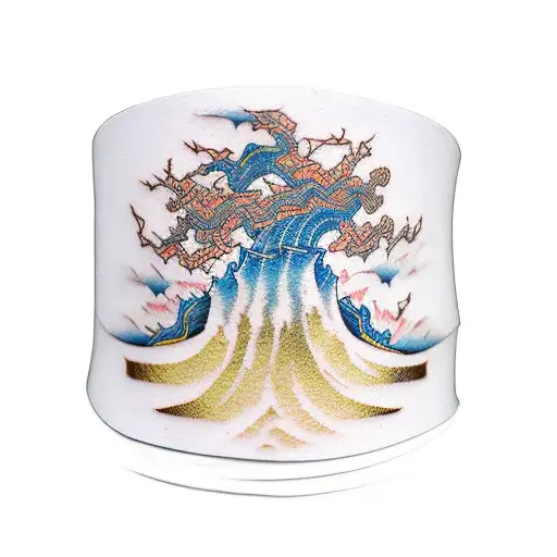 kintsugi totem bandage fog tattoo design idea