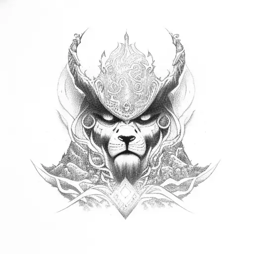 totem Druid waves tattoo design idea