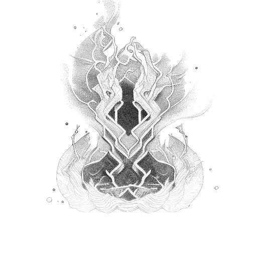 kintsugi totem wave tattoo design idea