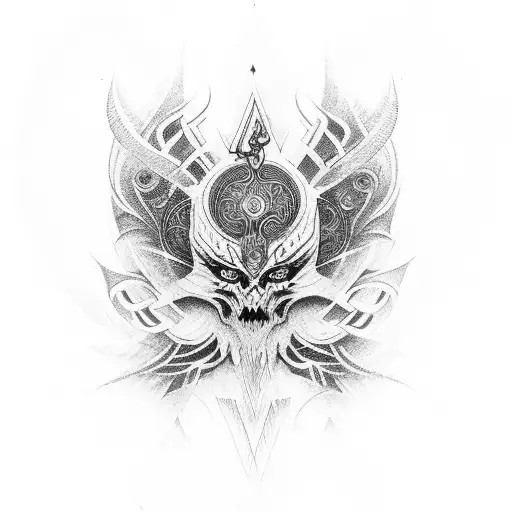 totem Druid waves tattoo design idea