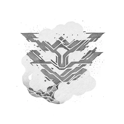 kintsugi totem bandage fog tattoo design idea