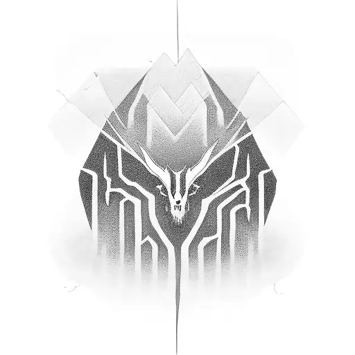 kintsugi totem bandage fog tattoo design idea