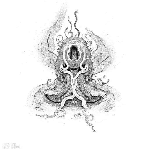 kintsugi totem tentacle tattoo design idea