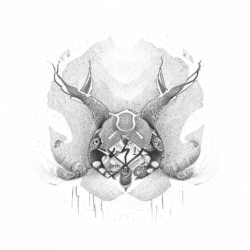 kintsugi totem  tattoo design idea