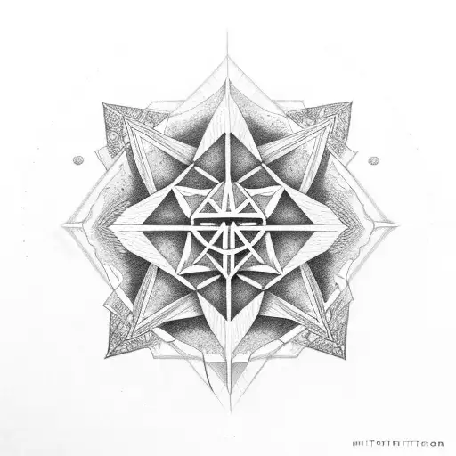  kintsugi pentagram tattoo design idea