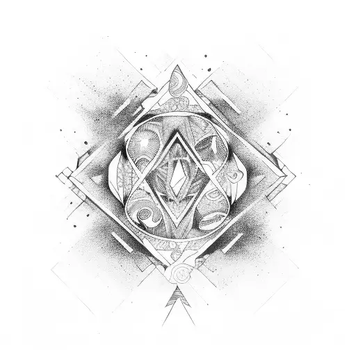 kintsugi totem lines tattoo design idea