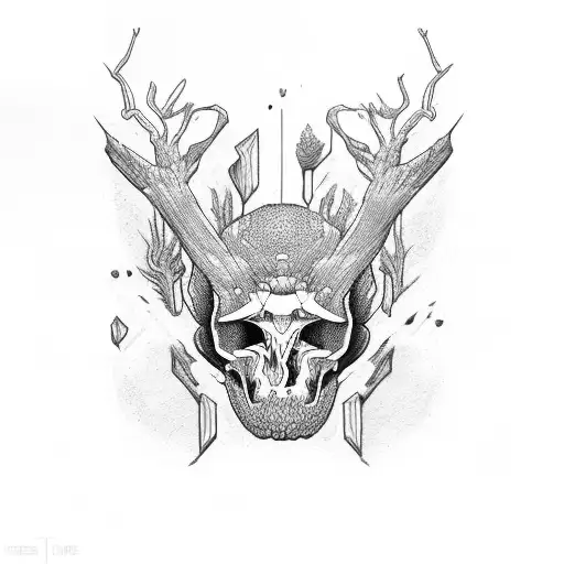 kintsugi totem bones tattoo design idea