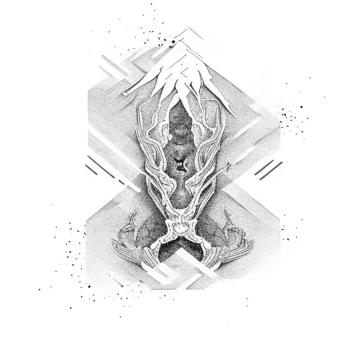 kintsugi totem bones tattoo design idea