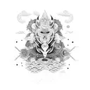 totem mythis clouds tattoo design idea