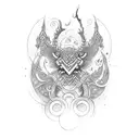 totem Druid waves tattoo design idea