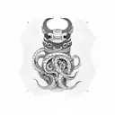 Japan totem with lines or tentacles tattoo design idea