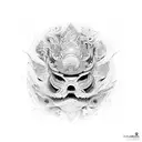 totem mythic japan wave tattoo design idea