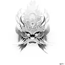 totem mythic japan wave tattoo design idea