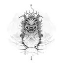 totem mythic japan wave tattoo design idea