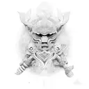  totem monk relax tattoo design idea