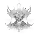  totem monk relax tattoo design idea