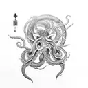 totem shaman tentacle tattoo design idea