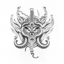 totem shaman tentacle tattoo design idea