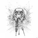 bandages smoke totem tattoo design idea