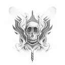 bandages smoke totem tattoo design idea