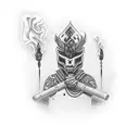 bandages smoke totem tattoo design idea