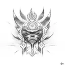 totem Druid waves tattoo design idea
