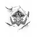 kintsugi totem bones tattoo design idea