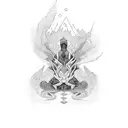 kintsugi totem wave tattoo design idea