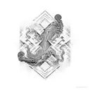 kintsugi totem wave tattoo design idea