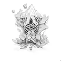 kintsugi totem bones tattoo design idea