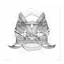 kintsugi totem lines tattoo design idea