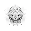 kintsugi totem lines tattoo design idea