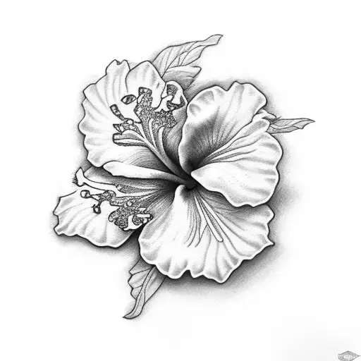 hibiscus flower with always as the steel tattoo design idea