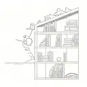 Interstellar bookshelf scene tattoo design tattoo design idea