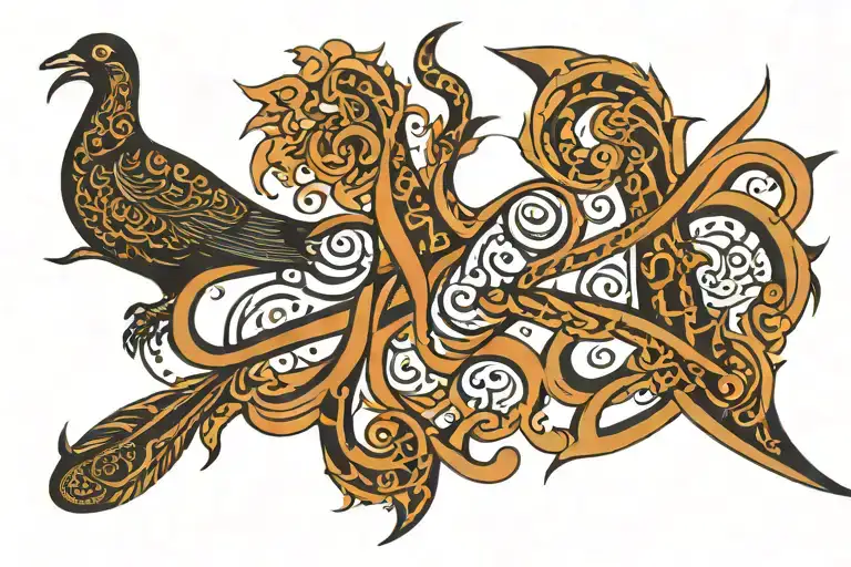 Arabic calligraphy characters representing Pakistan America Eritrea  tattoo design idea