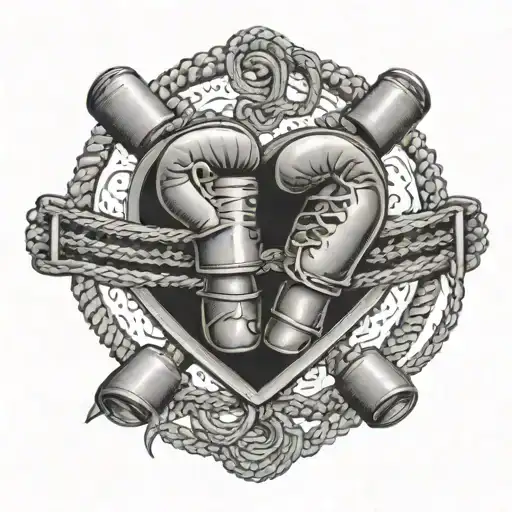 A boxing ring with the ropes forming a heart shape tattoo design idea